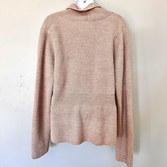 Cardigan Sweater Womens Open Front Knit L Indie Granola Heritage Grandpa Cozy - Picture 4 of 7